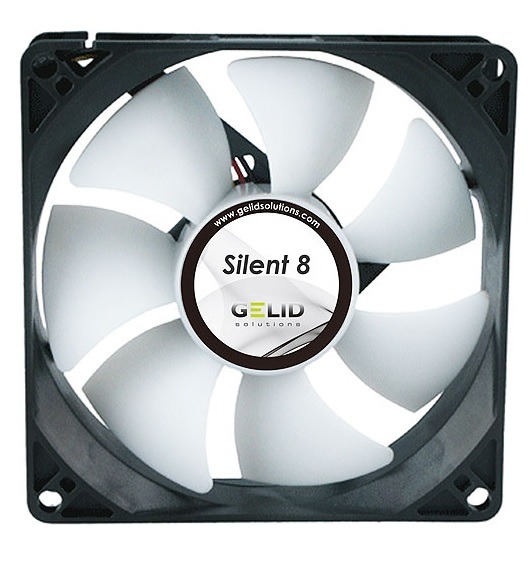 Gelid Silent 8 80mm Quiet Case Fan Shiny Hardware