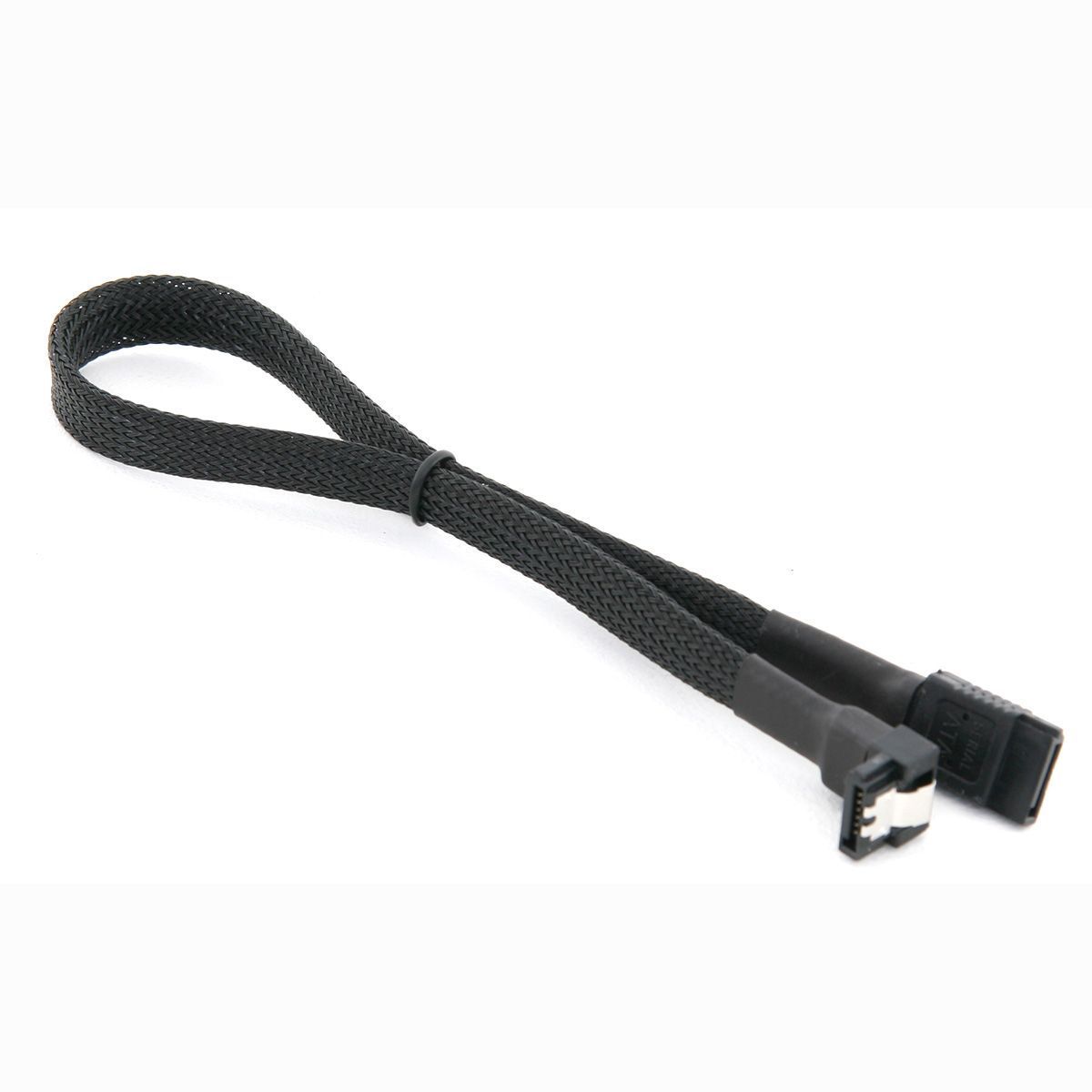 Powercool 30cm SATA to SATA Braided Cable Black Shiny Hardware