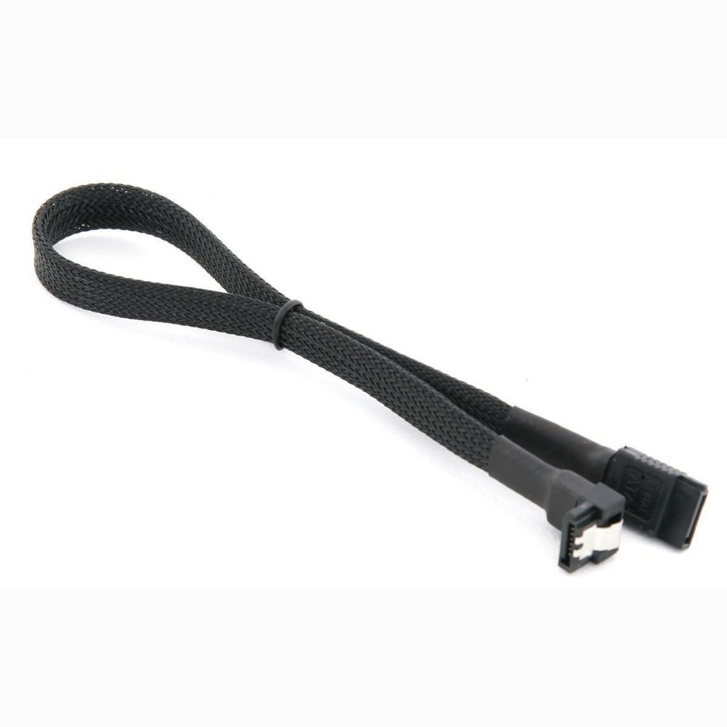 Powercool 30cm SATA to SATA Braided Cable Black