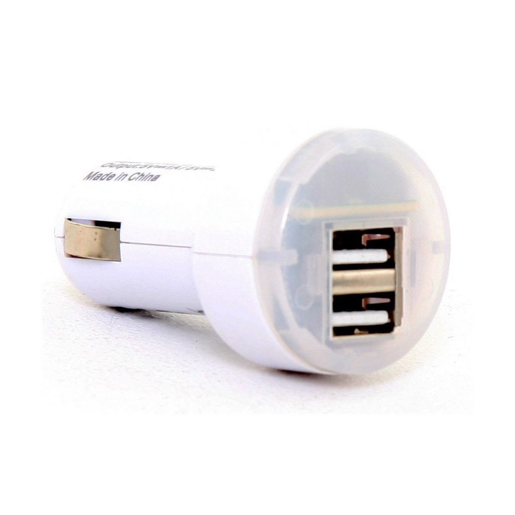 Powercool 12W Dual USB Car Adapter for iPad Air/iPhone/iPod/Smart Phone White