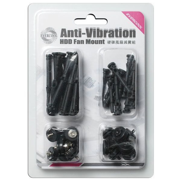 Coolerguys Black Fan Screws with Anti-Vibration Washers 4 Pack 