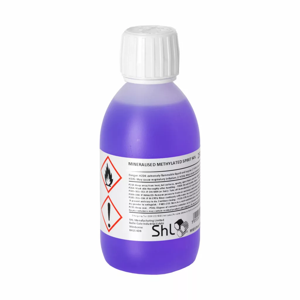 SHL 250ml High Quality 94% Methylated Spirits (Denatured Alcohol)