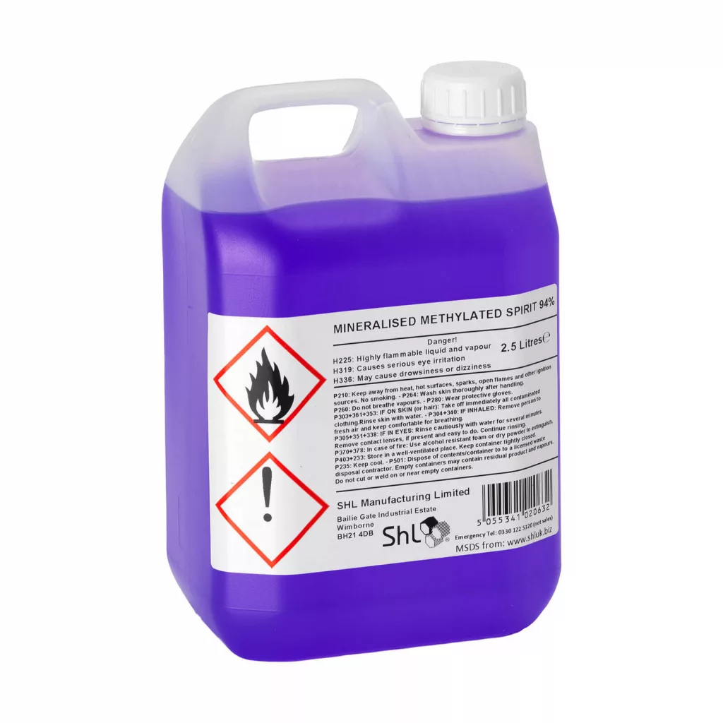 SHL 2.5 Litre (2500ml) High Quality 94% Methylated Spirits (Denatured Alcohol)