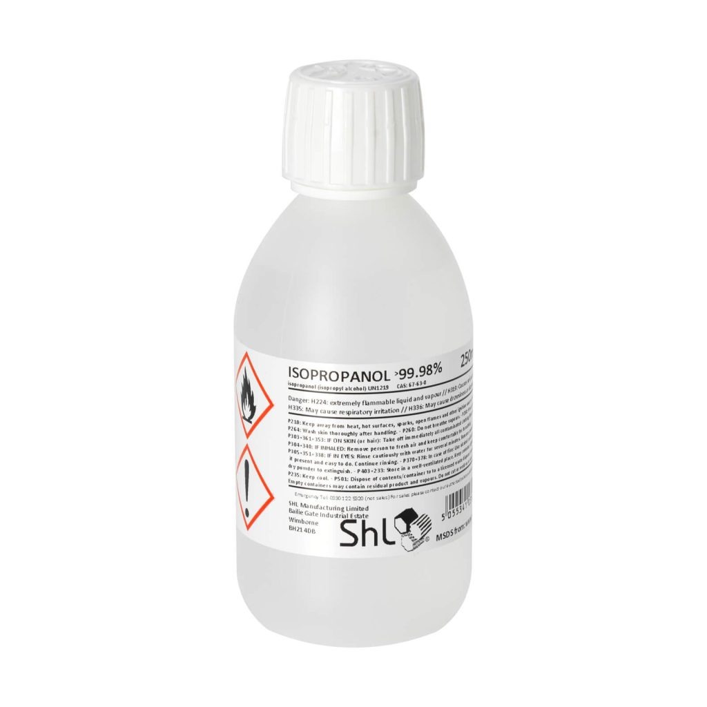 SHL 250ml Isopropanol (PHARMA GRADE) >99.98% (IPA), CHILD PROOF CAP