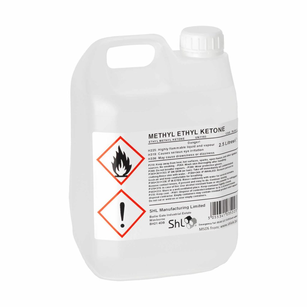 SHL 2.5 Litre (2500ml) High Quality Methyl Ethyl Ketone (MEK)